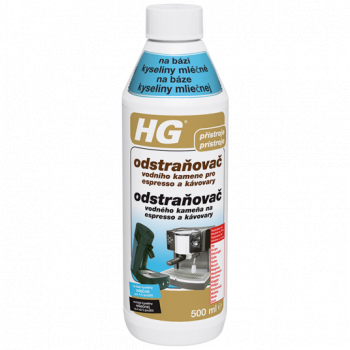 HG odstraňovač vodného kameňa pre espresso a kávovary na báze kyseliny mliečnej 500ml