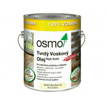 OSMO TVRDÝ VOSKOVÝ OLEJ 3032 polomatný 3L za cenu 2,5L